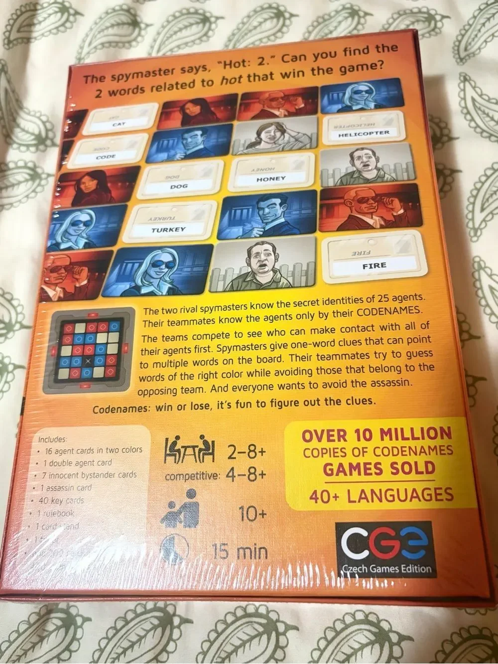 CGE Czech Games Codenames Board Game Secret Agent Deduction Game 4+ Players